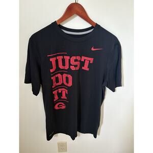 Nike Georgia Bulldogs Just Do It Mens M Short Sleeve Shirt Performance Black